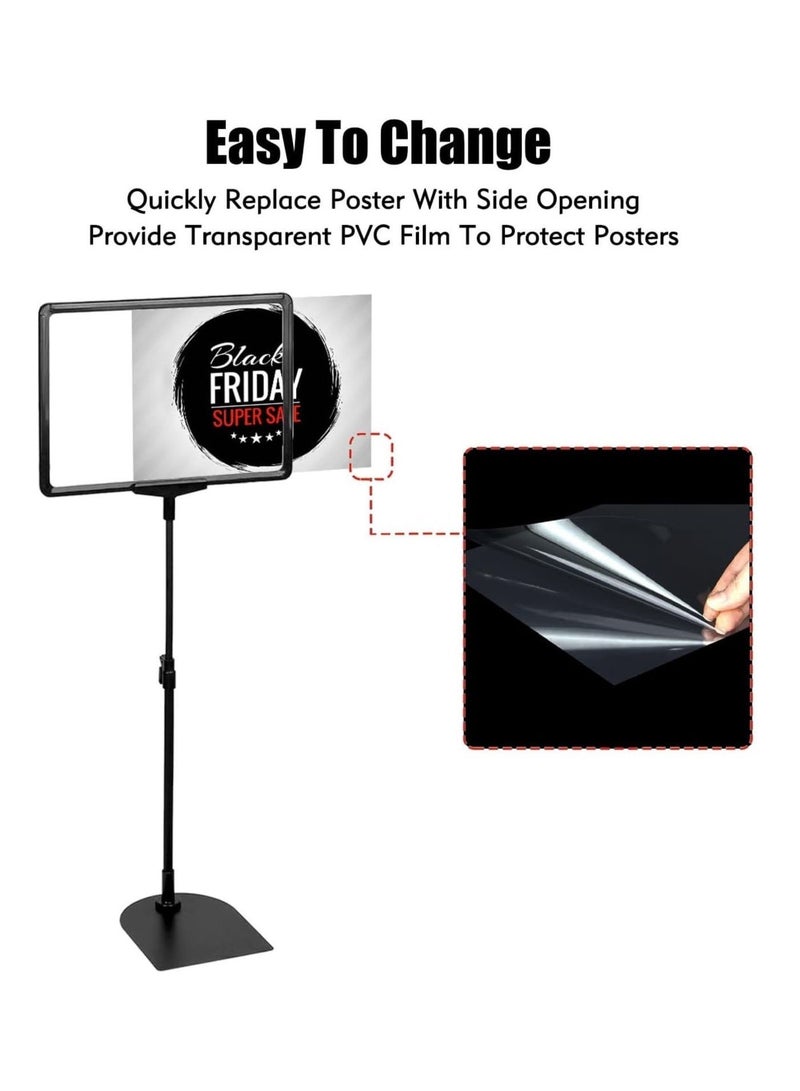 أورتوك حامل حامل لافتات قابل للتعديل، حامل لوحة لافتات لعرض قائمة الإعلانات، حامل لافتات لافتات الأسعار، حامل لافتات الأسعار، إطار مفتوح بإطار عمودي أفقي قابل للفتح، قاعدة عرض عمودية أفقية للخدمة الشاقة مراكز التسوق والمدارس والمحلات التجارية من 80 إلى 123 سم - Image 1